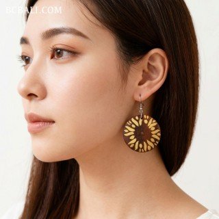 New Design Premium Painting Wood Earrings Unique